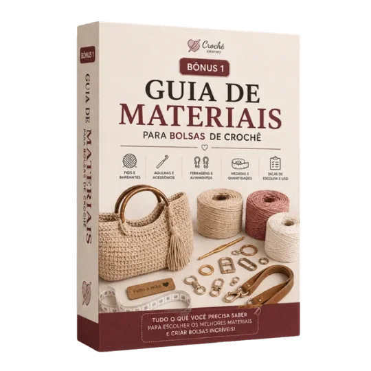 Mockup Guia de Materiais para bolsas de crochê